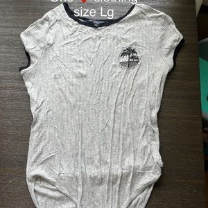 Grey body suit tee shirt